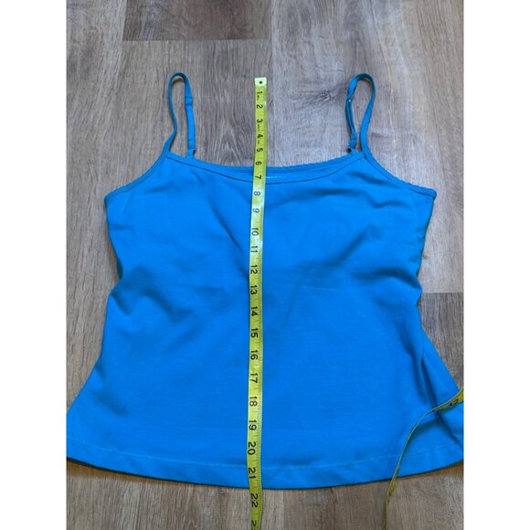 90S Y2K Route 66 Blue Cropped Cami‎ Shelf Bra L - Picture 4 of 5